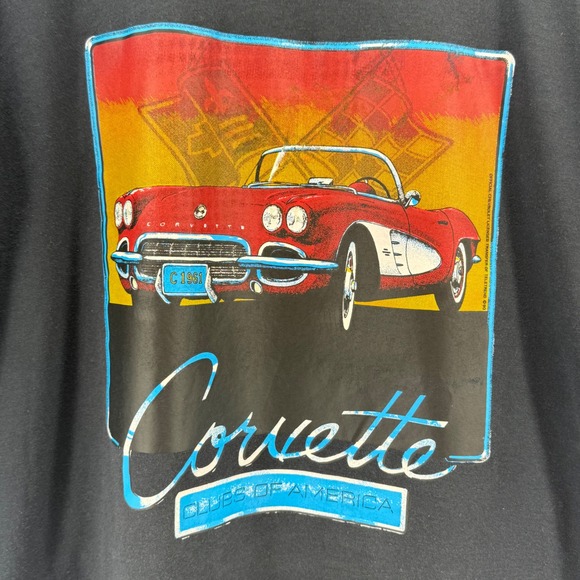 Vintage 1990 Screen Stars Corvette T-Shirt XL Single Stitch Chevrolet Chevy USA - Picture 2 of 11